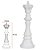Kit 2 Escultura De Xadrez Em Poliresina Rainha E Rei Branco - Imagem 7