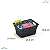Kit 3 Cestos Organizadores Mosaico Retangular 5,3 Litros Preto - Imagem 3