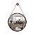 Espelho Adnet Luxo Decorativo Redondo 40cm Com Alça Caramelo E Moldura Marrom - Imagem 8