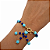 PULSEIRA DOURADA DE BOLINHAS VERDE E AZUL COM FECHO BOIA - Imagem 2