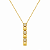 COLAR DOURADO GRAVATINHA COM PINGENTE DE 6 QUADRADOS INTERCALANDO LISO E CRAVEJADO 45+5CM - Imagem 1