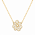COLAR DOURADO DE FLOR MICROCRAVEJADA COM ZIRCÔNIAS BRANCAS - Imagem 1