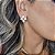 BRINCO DOURADO DE FLOR 4 PÉTALAS BRANCAS E ZIRCÔNIAS - Imagem 4