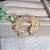BRINCO DOURADO EAR CUFF MODELO FOLHAS TODO CRAVEJADO - Imagem 1