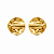 Brinco dourado circular modelo martelado pequeno 2,8CM - Imagem 1