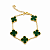 PULSEIRA DOURADO TREVO DE 4 FOLHAS COR VERDE - Imagem 1