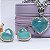 CONJUNTO RÓDIO BRANCO COM BRINCO E COLAR DE ELOS COM PINGENTE DE PEDRA EM FORMATO DE CORAÇÃO VERDE TIFFANY TODO CRAVEJAD - Imagem 2