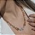 CHOCKER DOURADA ELO HARD WEAR U LISO E 2 TODO CRAVEJADO 50CM - Imagem 2