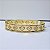 BRACELETE DOURADO LARGO COM TREVOS DE 4 FOLHAS TODO CRAVEJADO - Imagem 1