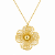 COLAR DOURADO COM PINGENTE DE FLOR TEXTURIZADO 45CM - Imagem 3