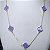 COLAR DOURADO COM 5 TREVOS DE 4 FOLHAS DA COR LILAS 50CM - Imagem 1