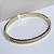 BRACELETE DOURADO 2 FIOS DE BOLINHAS E CRAVEJADO NO MEIO - Imagem 3