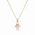 COLAR DOURADO COM PINGENTE DE MENINA E PEDRA FORMATO DE CORAÇÃO ROSA 45+5CM - Imagem 1