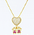COLAR DOURADO COM PINGENTE DE CORAÇÃO E 2 MENINAS TODAS CRAVEJADAS  45CM - Imagem 1