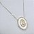 CHOCKER DOURADA COM PINGENTE GRANDE EM MADREPEROLA CRAVEJADA AO REDOR E MEDALHA DE NOSSA SENHORA NO MEIO - Imagem 3