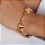PULSEIRA DOURADA LISA COM GOMOS ONDULADOS ESCOVADOS E LISOS - COM TRAVA - Imagem 2