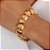 PULSEIRA DOURADA LISA COM GOMOS ONDULADOS ESCOVADOS E LISOS - COM TRAVA - Imagem 4