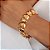 PULSEIRA DOURADA LISA COM GOMOS ONDULADOS ESCOVADOS E LISOS - COM TRAVA - Imagem 1