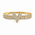 BRACELETE DOURADO COM A METADE CRAVEJADA E A LETRA ¨V¨ - Imagem 1