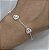 PULSEIRA PRATA DE ELOS COM 5 CORAÇÕES DE ZIRCÔNIAS NO FIO - 17CM + 3CM EXTENSOR - Imagem 2