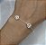 PULSEIRA PRATA DE ELOS COM 5 CORAÇÕES DE ZIRCÔNIAS NO FIO - 17CM + 3CM EXTENSOR - Imagem 3