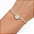 PULSEIRA DOURADA MODELO RIVIERA COM PINGENTE DE ZIRCONIA FORMATO DE CORAÇÃO CRAVEJADO AO REDOR - Imagem 2