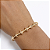 BRACELETE DOURADO COM 8 DETALHES CRAVEJADOS E 8 DETALHES LISOS - Imagem 2