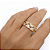 ANEL DOURADO SEIS CORACOES CRAVEJADOS - Imagem 1