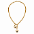 CHOCKER DOURADO MODELO GRAVATINHA COM 2 CORAÇÕES LISOS - Imagem 1