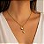 CHOCKER DOURADO MODELO GRAVATINHA COM 2 CORAÇÕES LISOS - Imagem 2