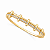 BRACELETE DOURADO 2 FIOS UM LISO E OUTRO CRAVEJADO 53MM DE ALTURA POR 65MM DE LARGURA - Imagem 1