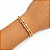 BRACELETE DOURADO 2 FIOS UM LISO E OUTRO CRAVEJADO 53MM DE ALTURA POR 65MM DE LARGURA - Imagem 3