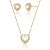 CONJUNTO DOURADO DE BRINCO E COLAR DE CORAÇÃO EM CRISTAIS E ZIRCÔNIAS - 45CM + 5 EXTENSOR - Imagem 1