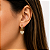 ARGOLA DOURADA LISA 18MM + PINGENTE CORAÇÃO MICROCRAVEJADO COM ZIRCÔNIAS BRANCAS 12MM - Imagem 2