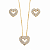 CONJUNTO DOURADO DE BRINCO E COLAR DE CORAÇÃO MICROCRAVEJADOS COM ZIRCÔNIAS - 45CM + 5 EXTENSOR - Imagem 1