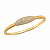 BRACELETE DOURADO COM DETALHES EM LISTRAS E GOMO MICROCRAVEJADO NA FRENTE - 65MM POR 56MM - Imagem 1