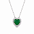 CHOCKER  RÓDIO BRANCO CORAÇÃO GRANDE COM ZIRCÔNIA VERDE E MICROZIRCÔNIAS NA LATERAL - 40CM + 5CM EXTENSOR - Imagem 1