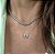 CHOCKER  RÓDIO BRANCO CORAÇÃO PEQUENO COM ZIRCÔNIA VERDE TIFFANY E MICROZIRCÔNIAS NA LATERAL - 40CM + 5CM EXTENSOR - Imagem 2