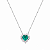 CHOCKER  RÓDIO BRANCO CORAÇÃO PEQUENO COM ZIRCÔNIA VERDE TIFFANY E MICROZIRCÔNIAS NA LATERAL - 40CM + 5CM EXTENSOR - Imagem 1