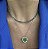 CHOCKER RÓDIO BRANCO MODELO RIVIERA 3 PONTAS ZIRCÔNIAS VERDE ESMERALDA - 40CM -3,8MM - Imagem 2