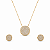 CONJUNTO DOURADO ZIRCÔNIA REDONDO COM ZIRCÔNIAS MAIORES ACHATADO 40CM + EXTENSOR - Imagem 1