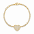 PULSEIRA DOURADA ZIRCÔNIAS CORAÇÃO CRAVEJADO E RIVIERA 2MM - Imagem 1