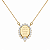 CHOCKER DOURADA COM PINGENTE DE PLACA COM ORAÇAÕ FORMATO OVAL TODO CRAVEJADO AO REDOR 40CM+5 - Imagem 1