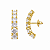 BRINCO DOURADO MODELO EAR HOOK COM 6 PEDRAS PEDRAS DA MAIOR PARA A MENOR - Imagem 3