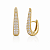 ARGOLA DOURADA MODELO ANZOL CRAVEJADA DE ZIRCÔNIAS PEQUENAS - 3,2CM - Imagem 1