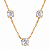 CONJUNTO DOURADO PONTO DE LUZ LAPIDAÇÃO ROSE CUT - ZIRCÔNIA BRANCA 40CM + 5CM EXTENSOR - Imagem 1