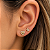 DUPLA DE BRINCOS DOURADOS ESTRELA E CORAÇÃO CRAVEJADO TARRACHA BABY - 4,7mm e 5,8mm - Imagem 2