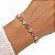 PULSEIRA DOURADA MODELO RIVIERA DE CORAÇÕES ROXO E LILAS 17,5+3,5CM - Imagem 2