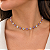CHOCKER DOURADA MODELO RIVIERA DE CORAÇÕES ROXO E LILAS - pedras de 6mm - 30cm +10CM extensor - Imagem 2