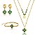 Conjunto colar, brinco e pulseira de trevo em aço-inoxidável - Imagem 1